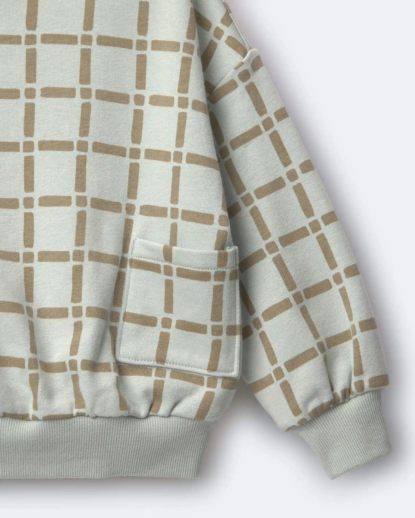 Toddler Otter Sweatshirt™ with Pockets in Checkered Print - Light Blue