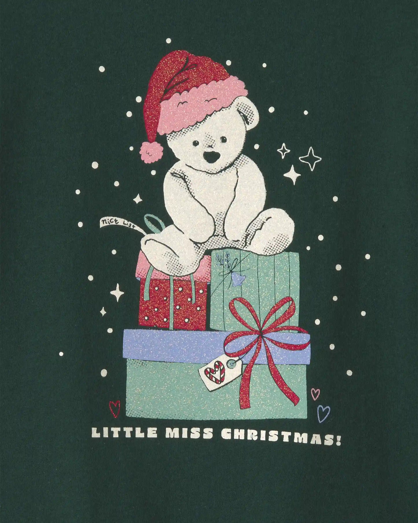 Toddler Girl Christmas Bear Long-Sleeve Graphic Tee - Green