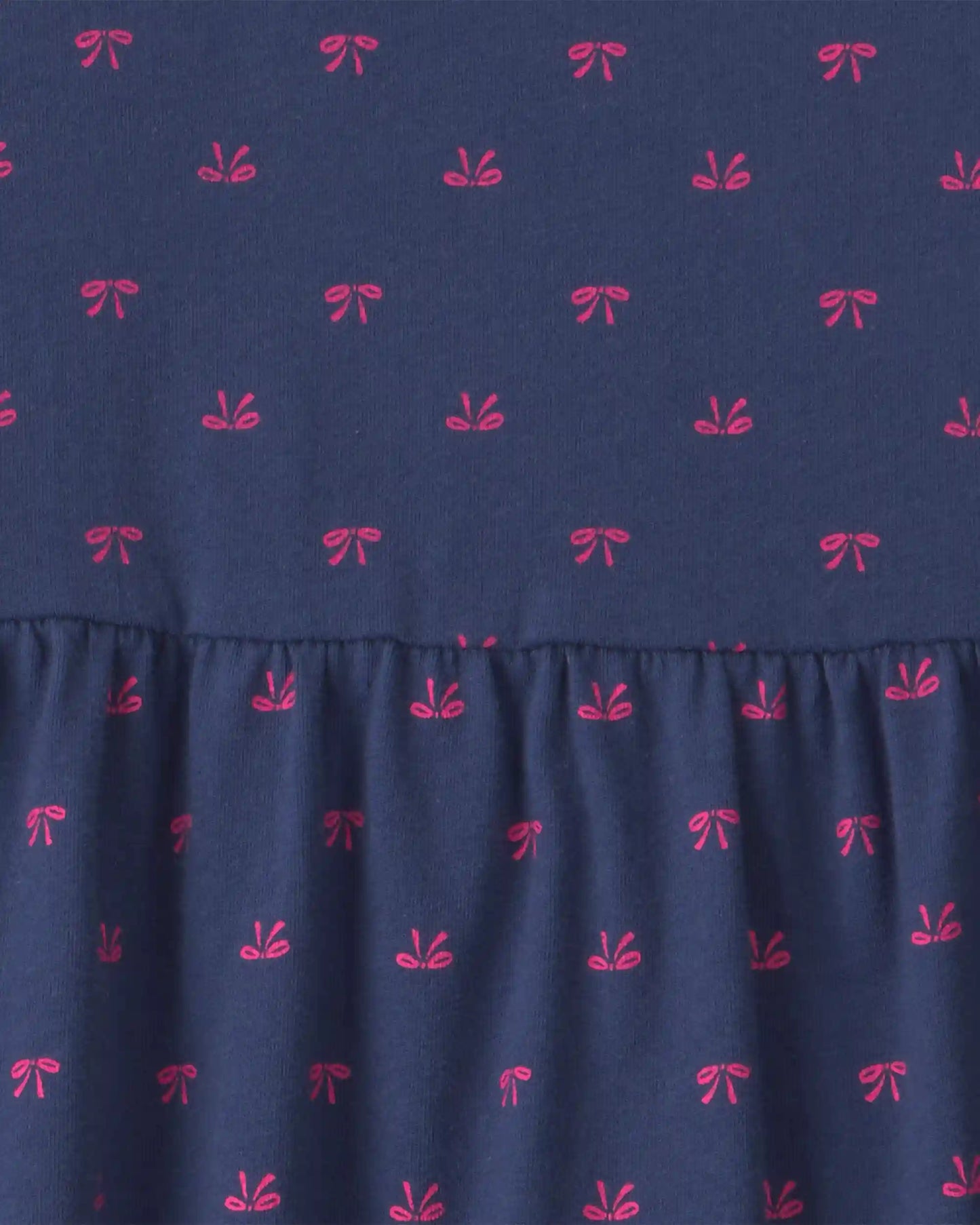 Toddler Girl Bow Long-Sleeve Dress - Navy Blue