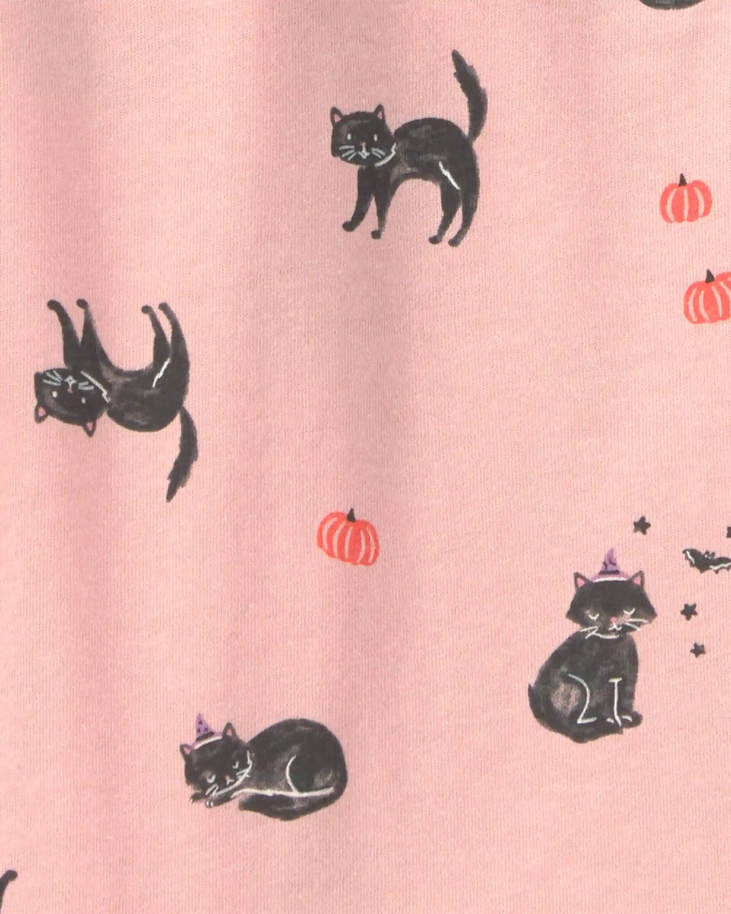 Toddler Girl Halloween Cat Long-Sleeve Peplum Top - Pink