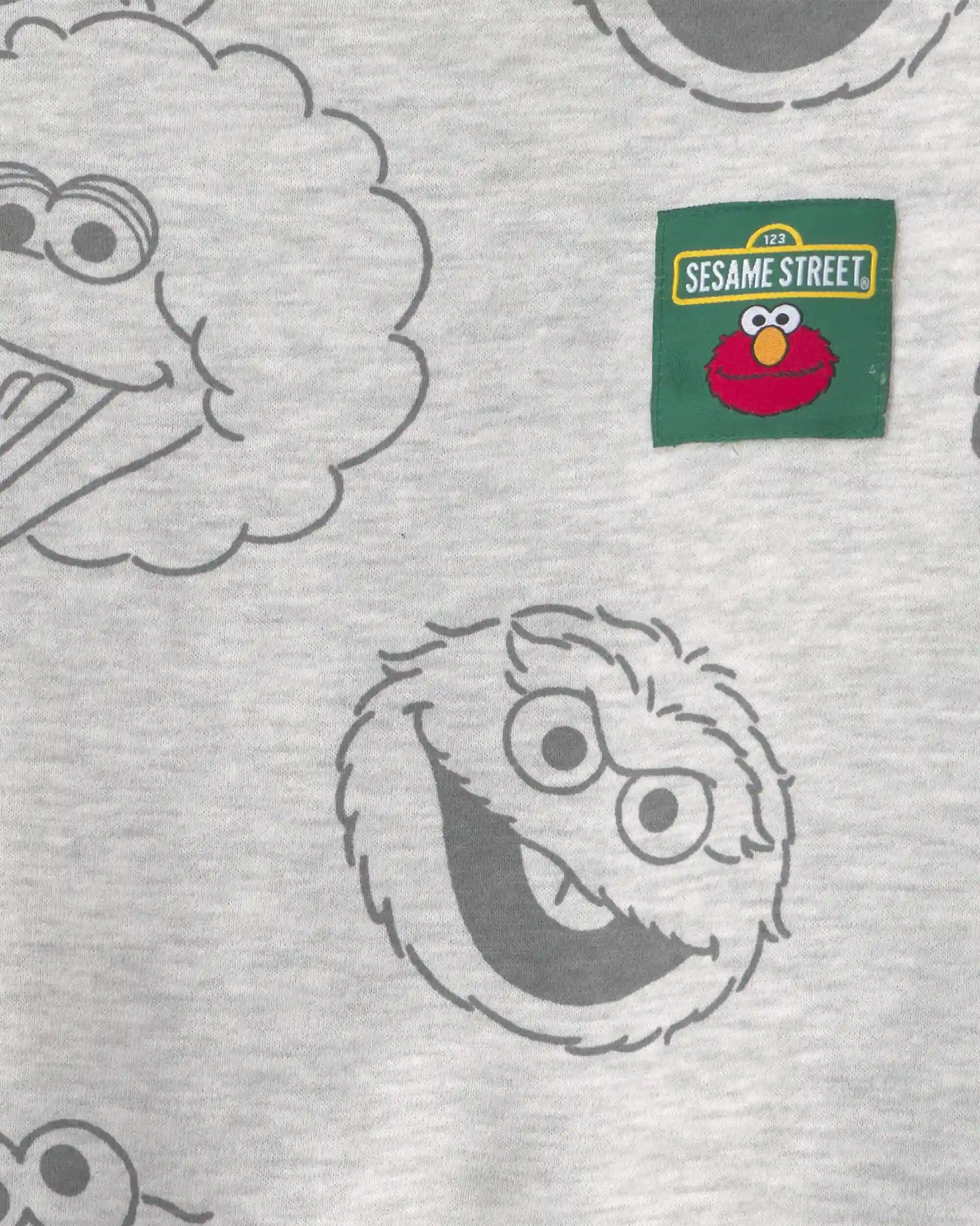 Toddler 'Sesame Street' Fleece Pullover Sweatshirt - Grey