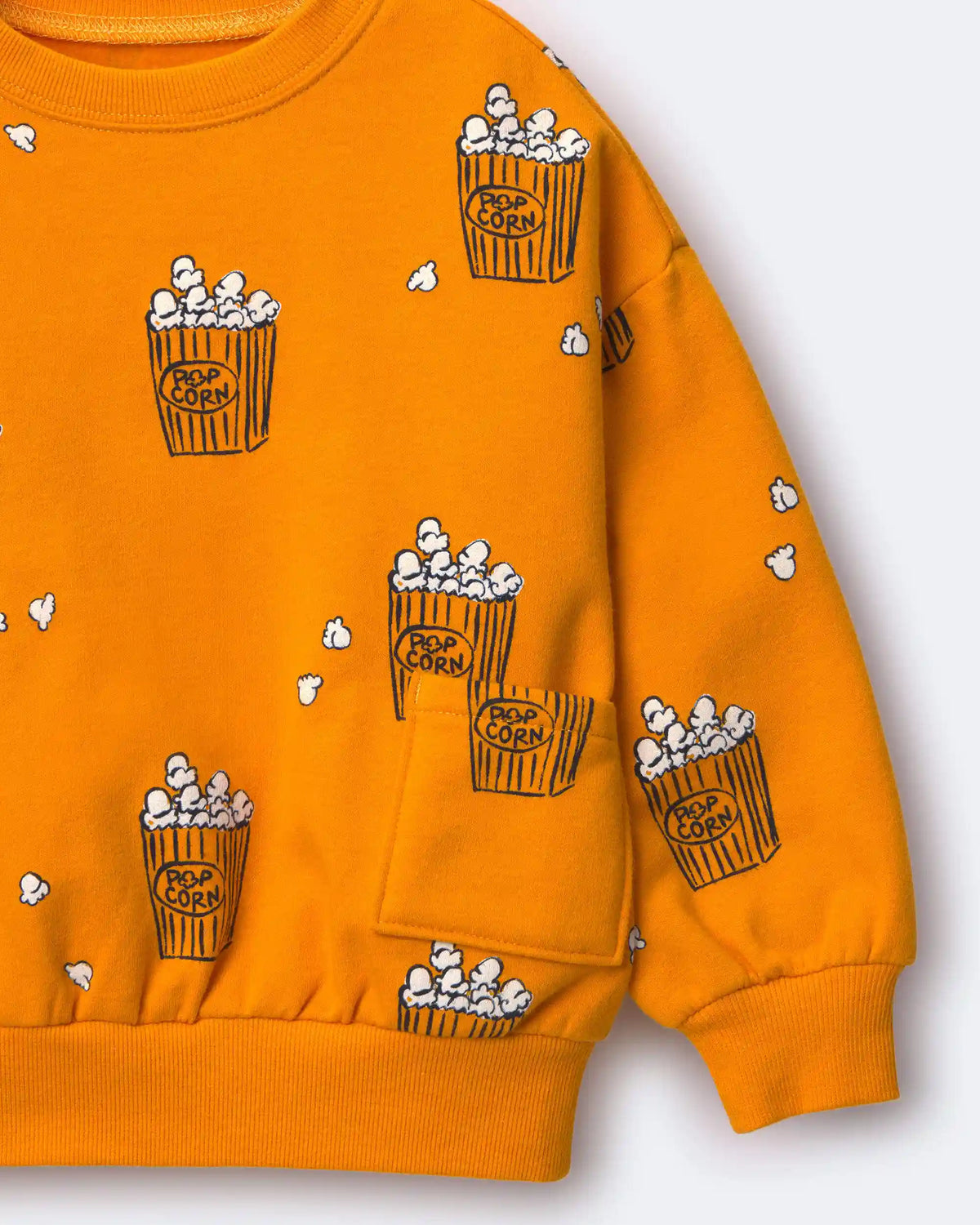 Toddler Otter Sweatshirt™ with Pockets in Popcorn Print - Golden Yellow