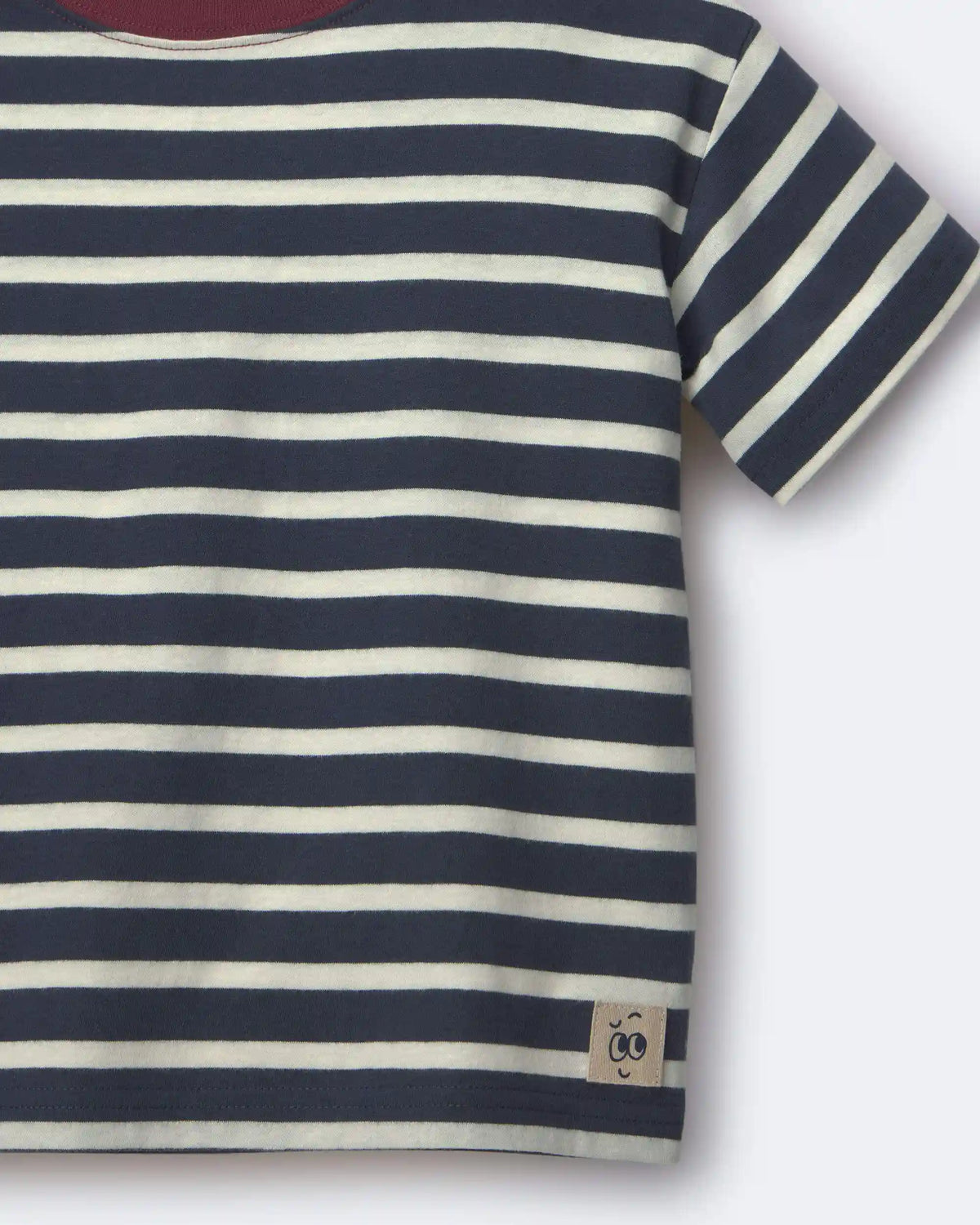 Toddler Relaxed Tee in Stripes - Navy/Burgundy