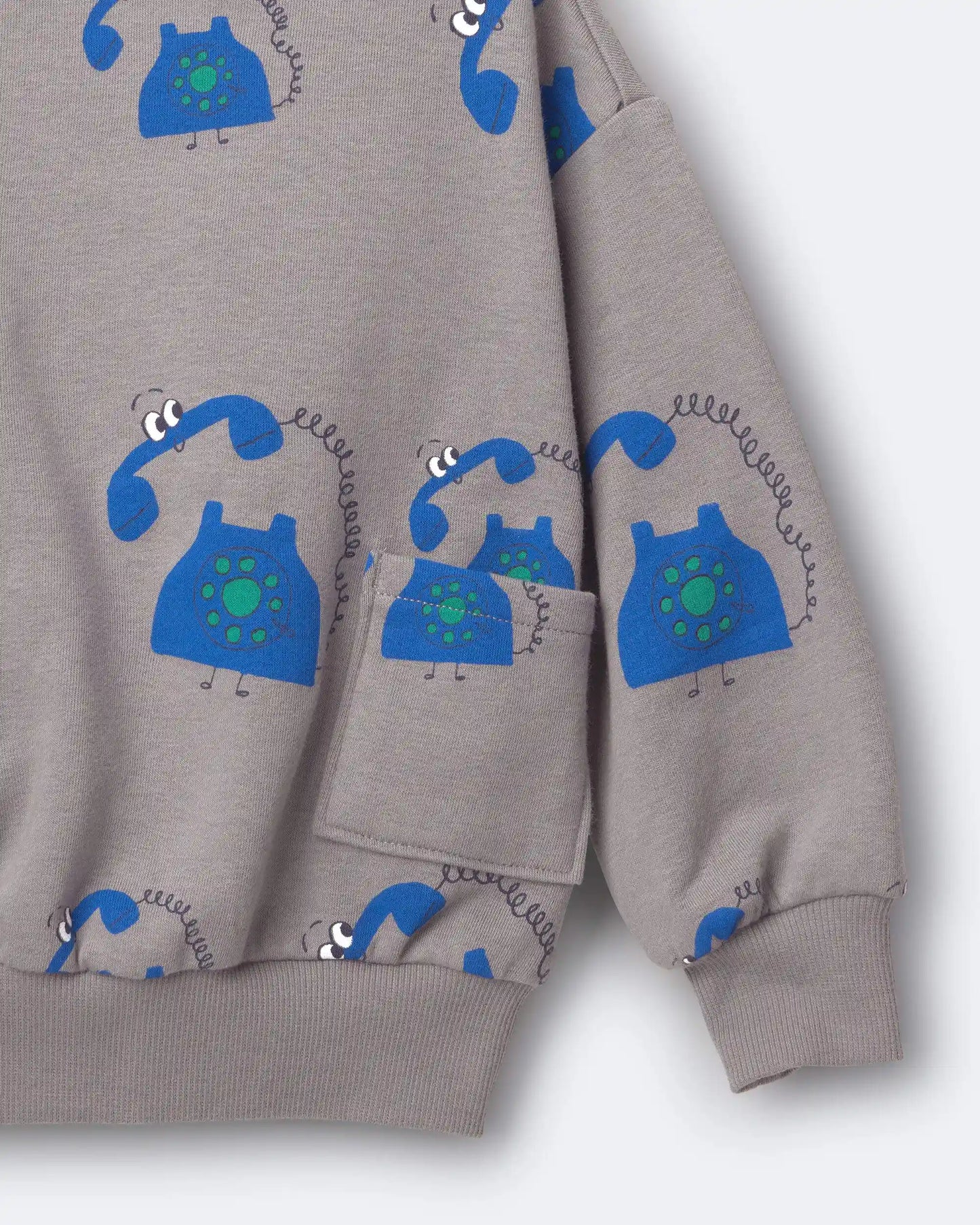 Toddler Otter Sweatshirt™ with Pockets in Phone Print - Grey