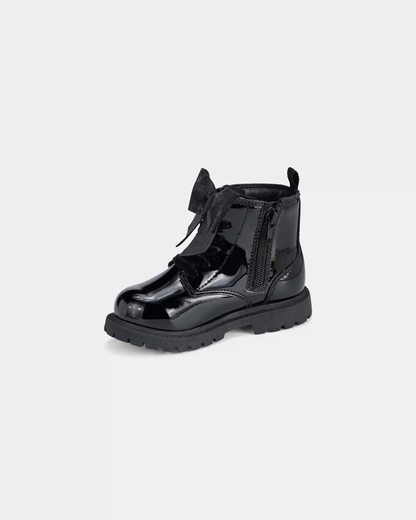 Toddler Girl Bow Combat Boots - Black