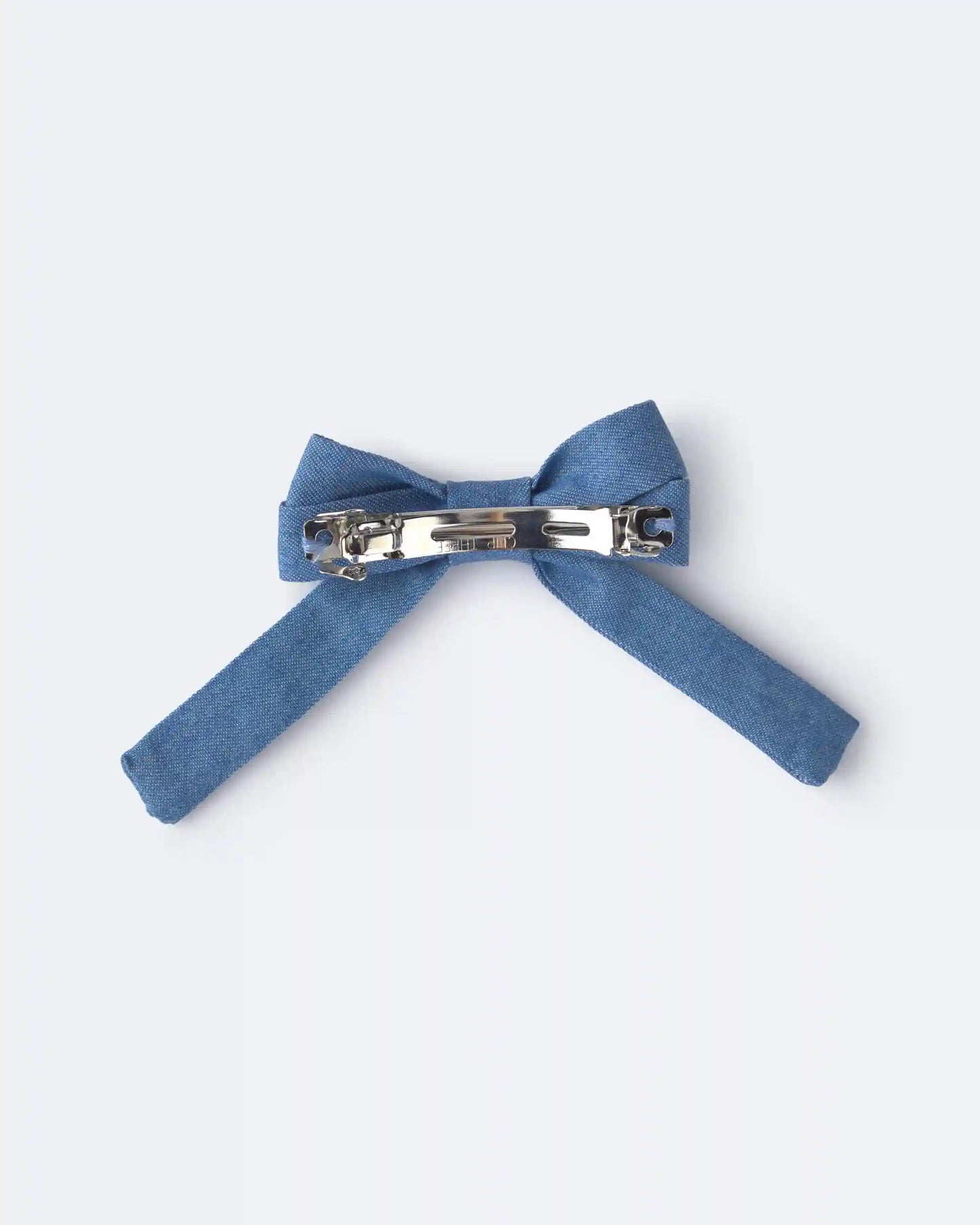 Toddler Girl 2-Pack Bow Hair Clips in Chambray - Blue