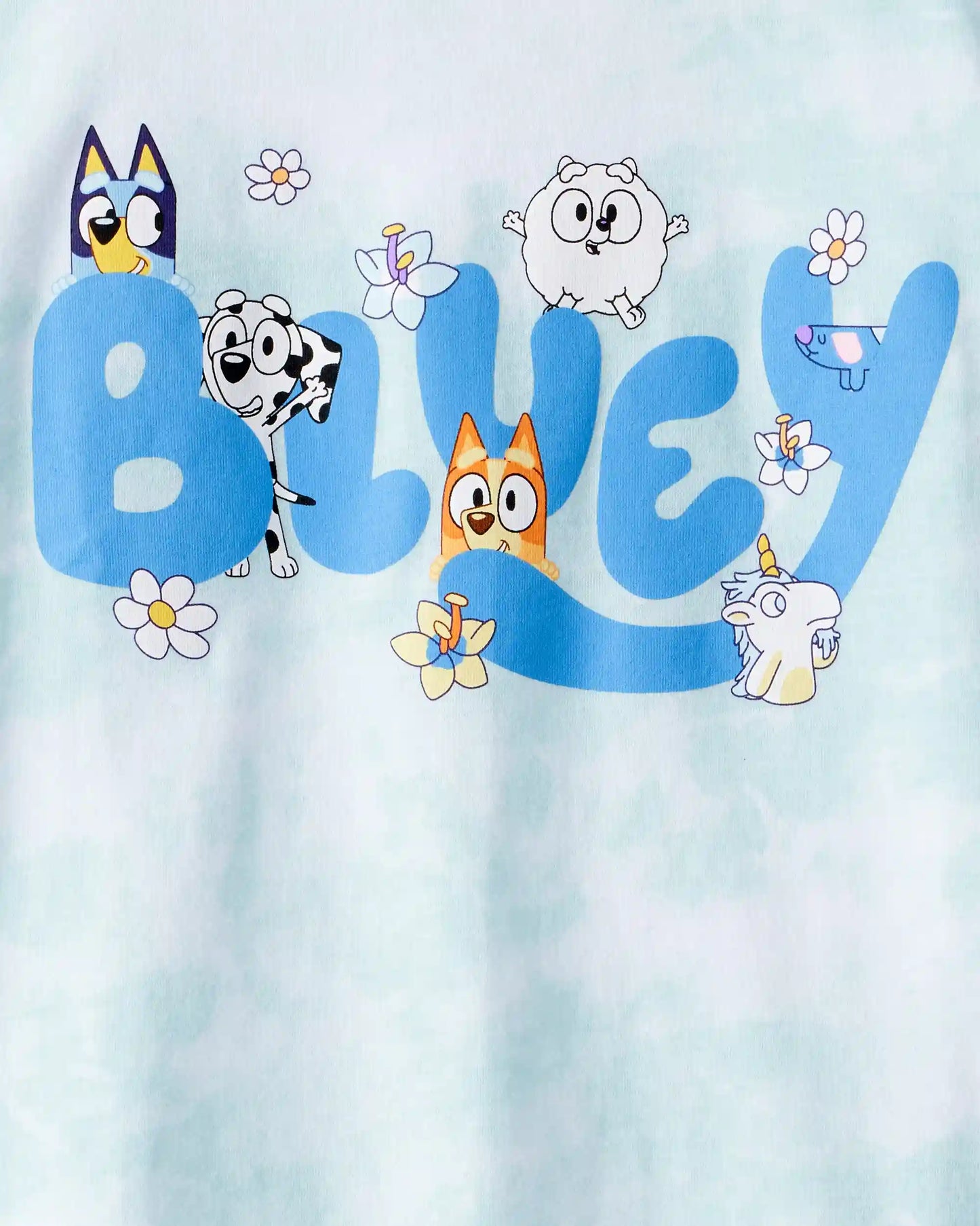 Girls Bluey™ Tie-Dye Short-Sleeve Graphic Tee - Blue/White