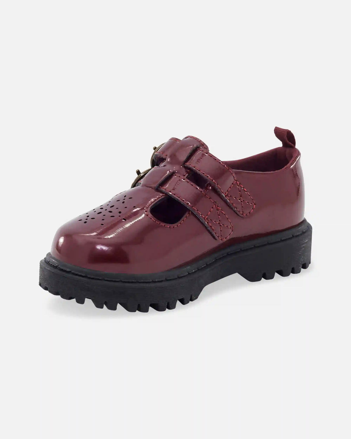 Toddler Girl Buckle Platform Casual Shoes - Burgundy