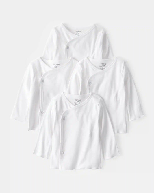 Baby 4-Pack Side-Snap Tees - White