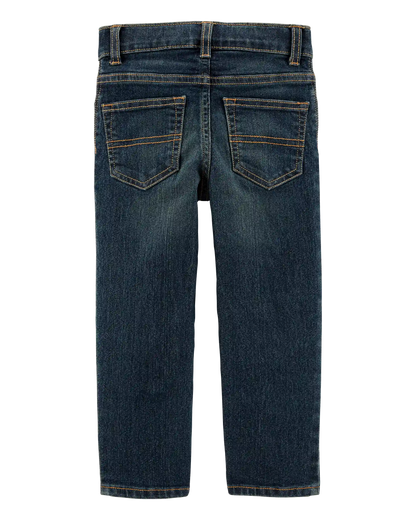 Baby Faded Dark Wash Straight-Leg Jeans