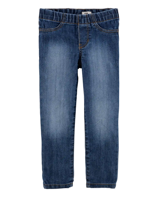 Baby Girl Medium Blue Wash Elastic-Waist Jeggings