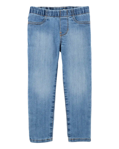 Baby Girl Medium Wash Elastic-Waist Jeggings