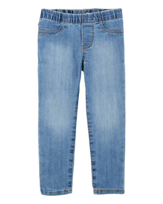 Baby Girl Medium Wash Elastic-Waist Jeggings