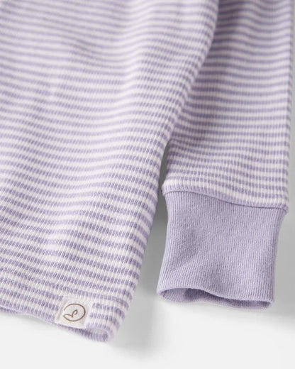 Baby Girl Striped Organic Cotton Ribbed 2-Piece Pajamas