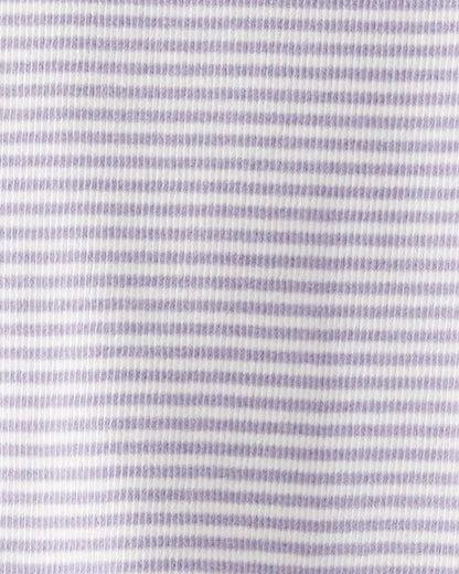 Baby Girl Striped Organic Cotton Ribbed 2-Piece Pajamas