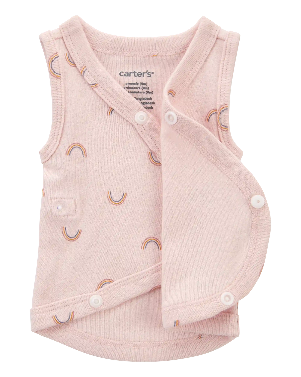 Baby Girl Preemie Rainbow Cotton Tank - Pink