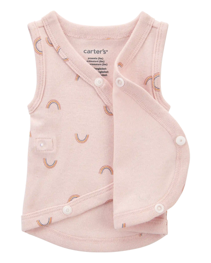 Baby Girl Preemie Rainbow Cotton Tank - Pink