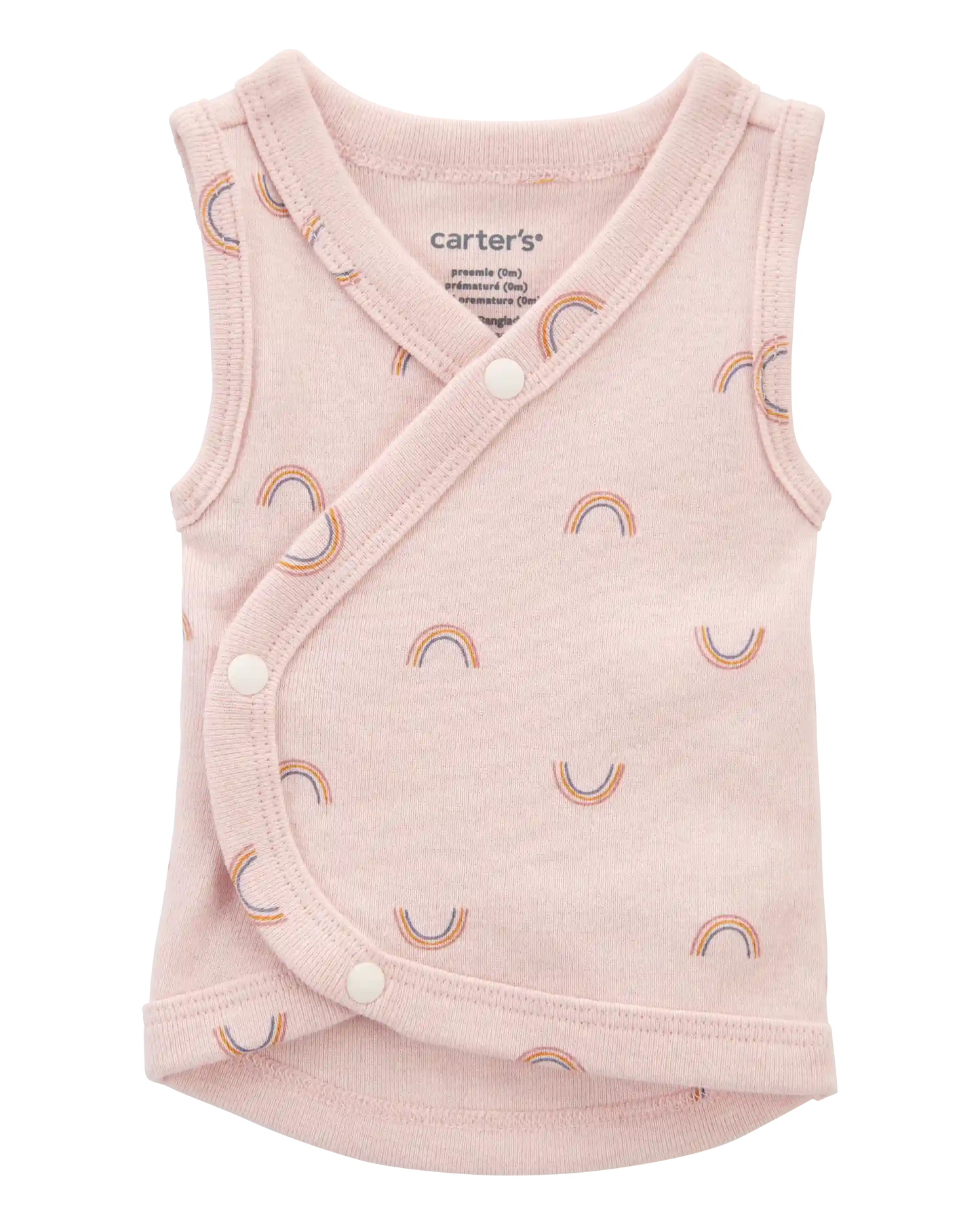 Baby Girl Preemie Rainbow Cotton Tank - Pink