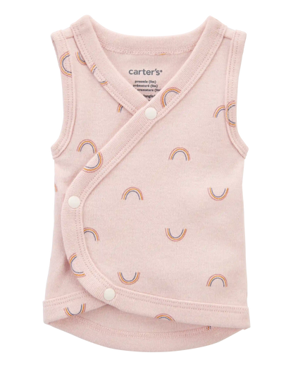 Baby Girl Preemie Rainbow Cotton Tank - Pink