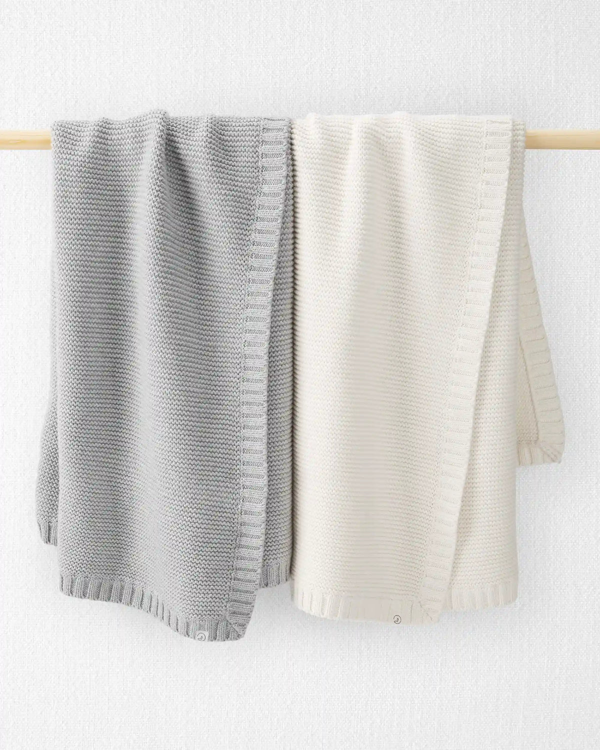 Baby Organic Cotton Textured Knit Blanket in Cream
