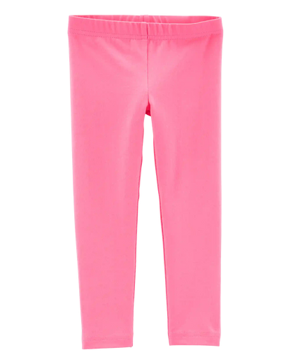 Baby Girl Cotton Stretch Leggings - Pink