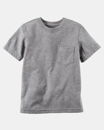 Baby Solid Short-Sleeve Pocket Tee - Grey