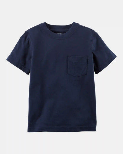Baby Solid Short-Sleeve Pocket Tee - Navy