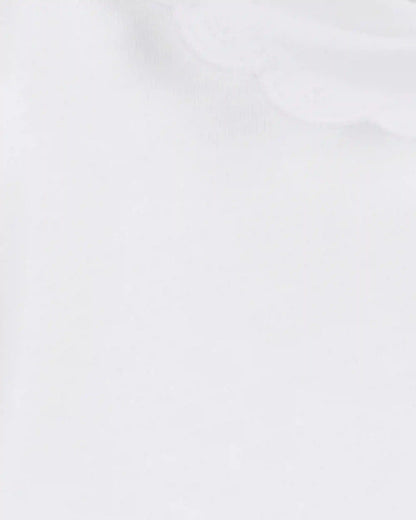 Baby Scalloped Collar Short-Sleeve Bodysuit - White