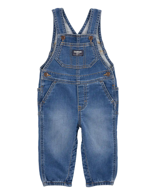Baby Knit-Like Denim Overalls - Medium Wash