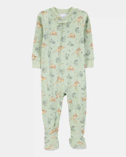 Baby Girl Bambi Snug Fit Cotton Footie 1-Piece Pajamas