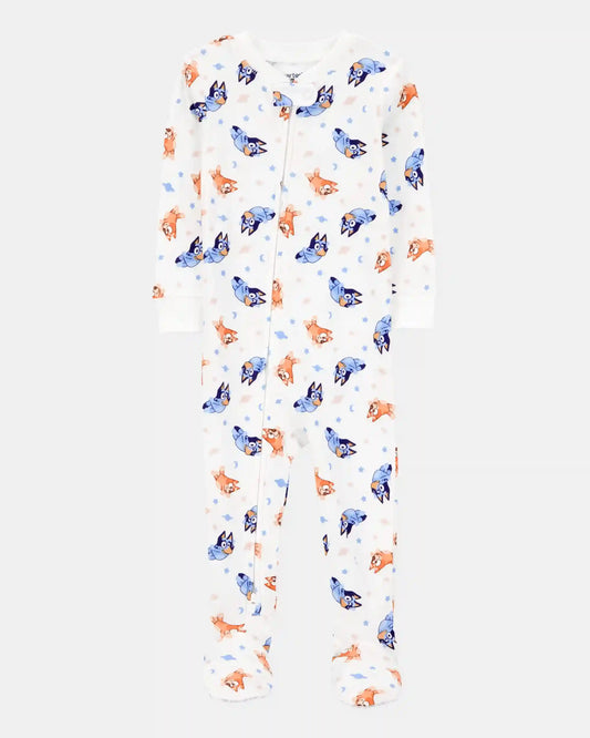 Baby Bluey Snug Fit Cotton Footie 1-Piece Pajamas