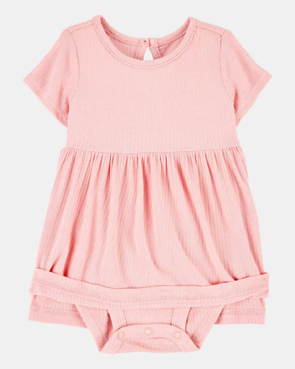 Baby Girl Solid PurelySoft Bodysuit Dress - Pink