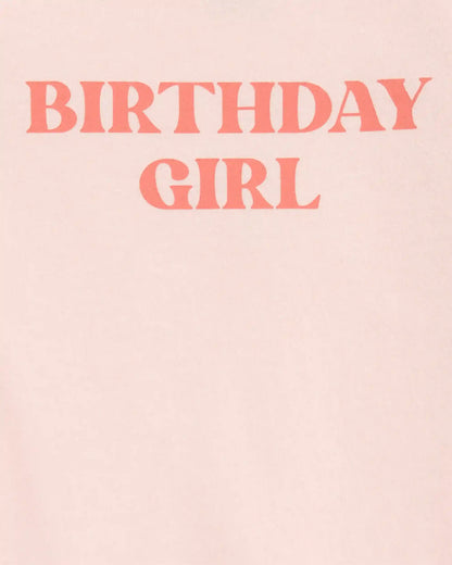 Baby Birthday Girl Short-Sleeve Bodysuit - Pink