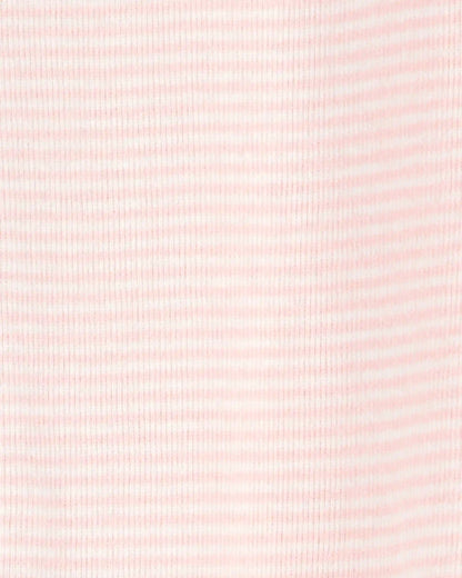 Baby Girl 2-Pack 2-Way Zip Cotton Sleep & Play Pajamas - White/Pink