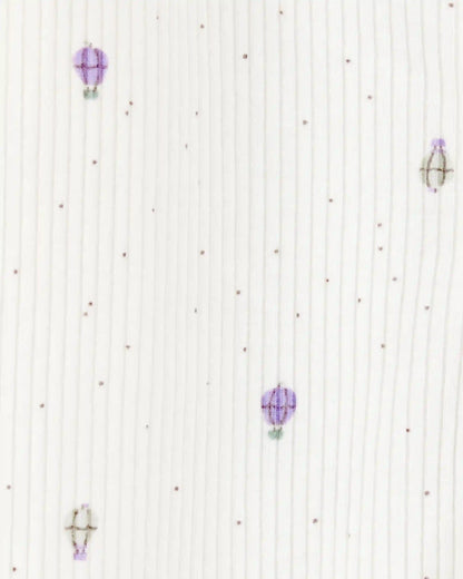 Baby Girl Air Balloon 2-Way Zipper Textured Sleep and Play