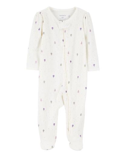 Baby Girl Air Balloon 2-Way Zipper Textured Sleep and Play