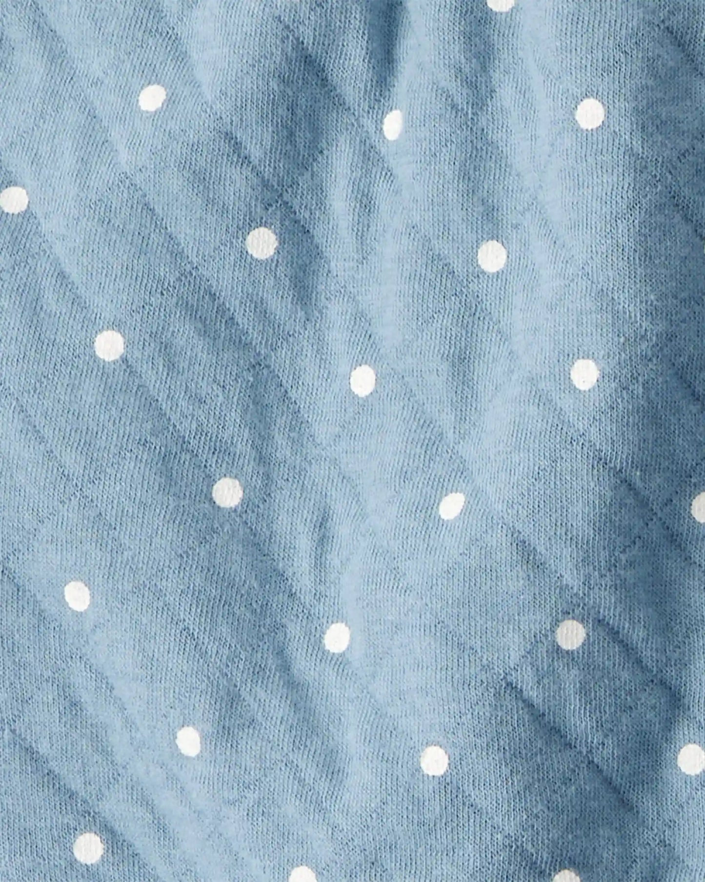 Baby Girl 3-Piece Polka Dot Quilted Little Vest Set - Blue/Ivory