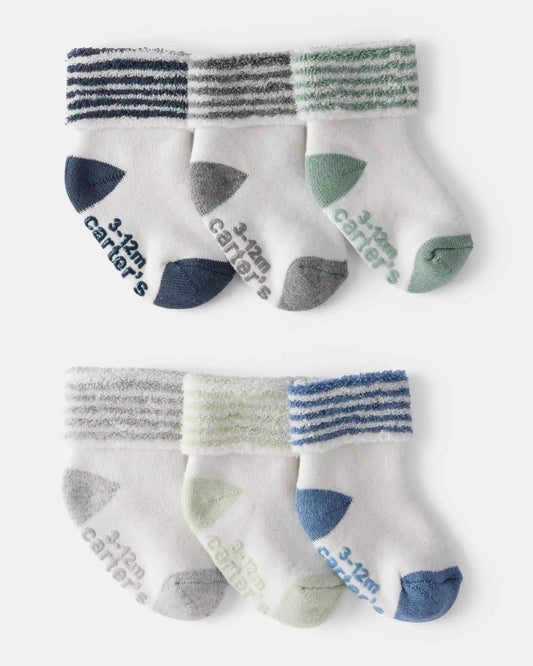Baby Boy 6-Pack Striped Ankle Socks