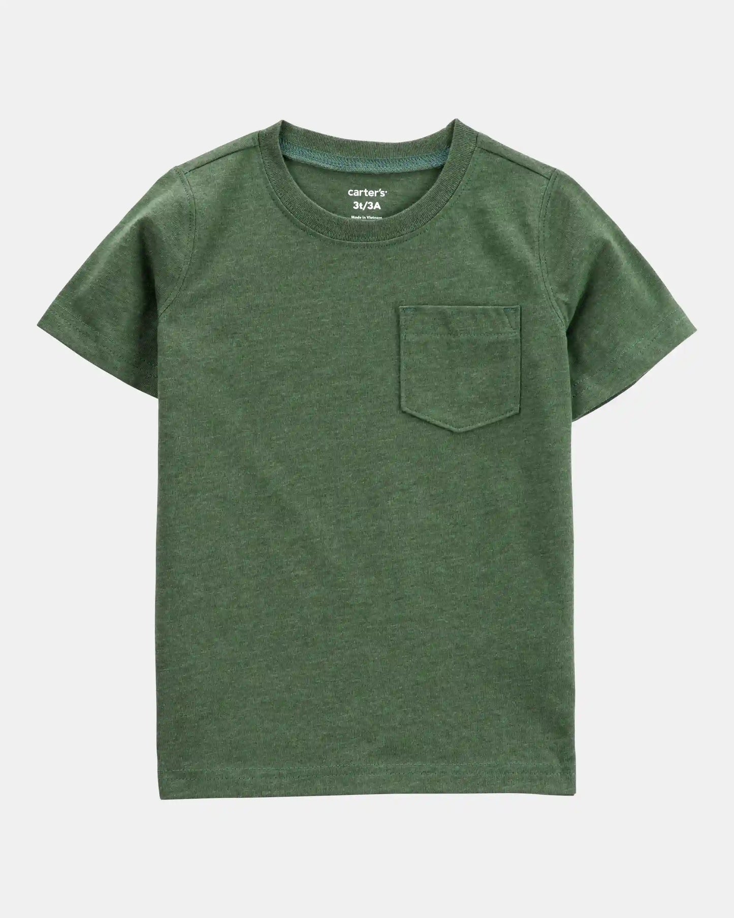 Baby Solid Short-Sleeve Pocket Tee - Dark Green