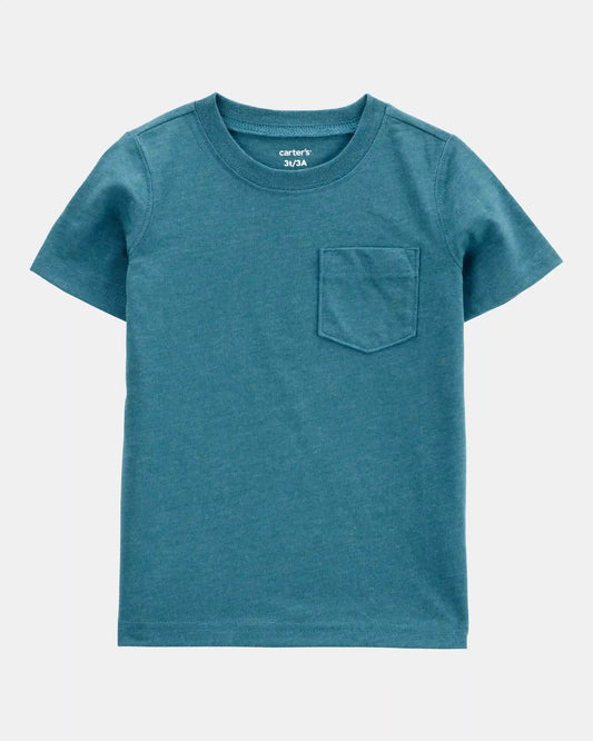 Baby Solid Short-Sleeve Pocket Tee - Teal