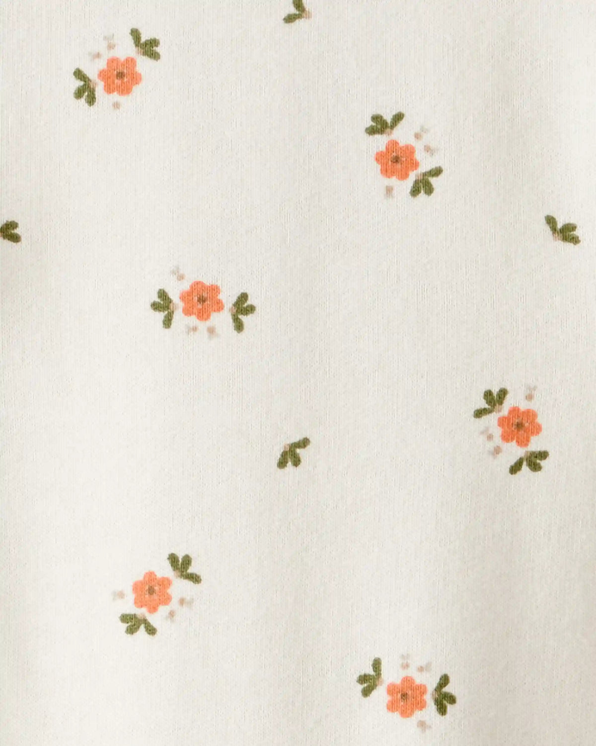 Baby Girl Floral Ruffle Cotton Long-Sleeve Jumpsuit - Cream
