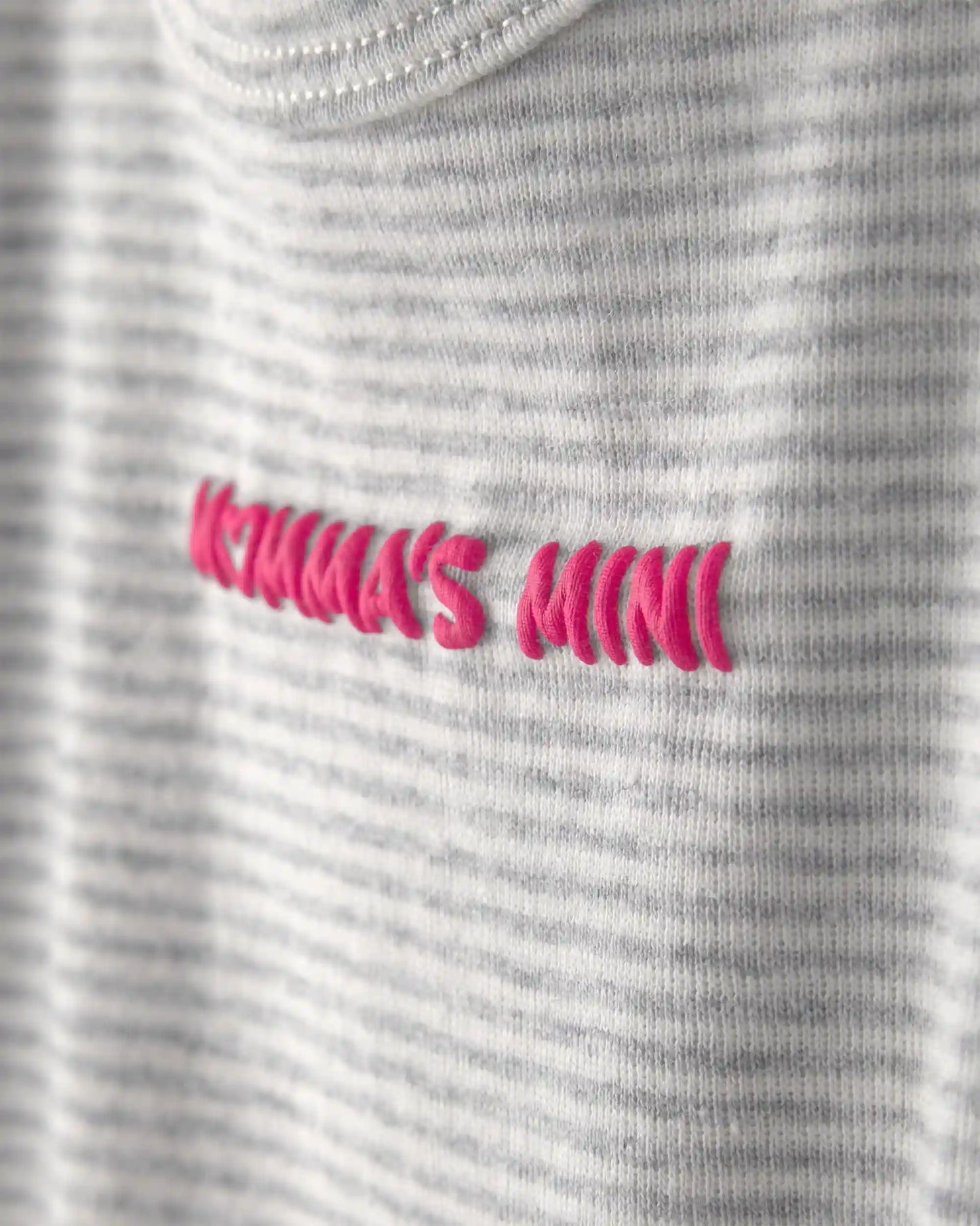 Baby Girl 'Momma's Mini' Short-Sleeve Romper - Grey