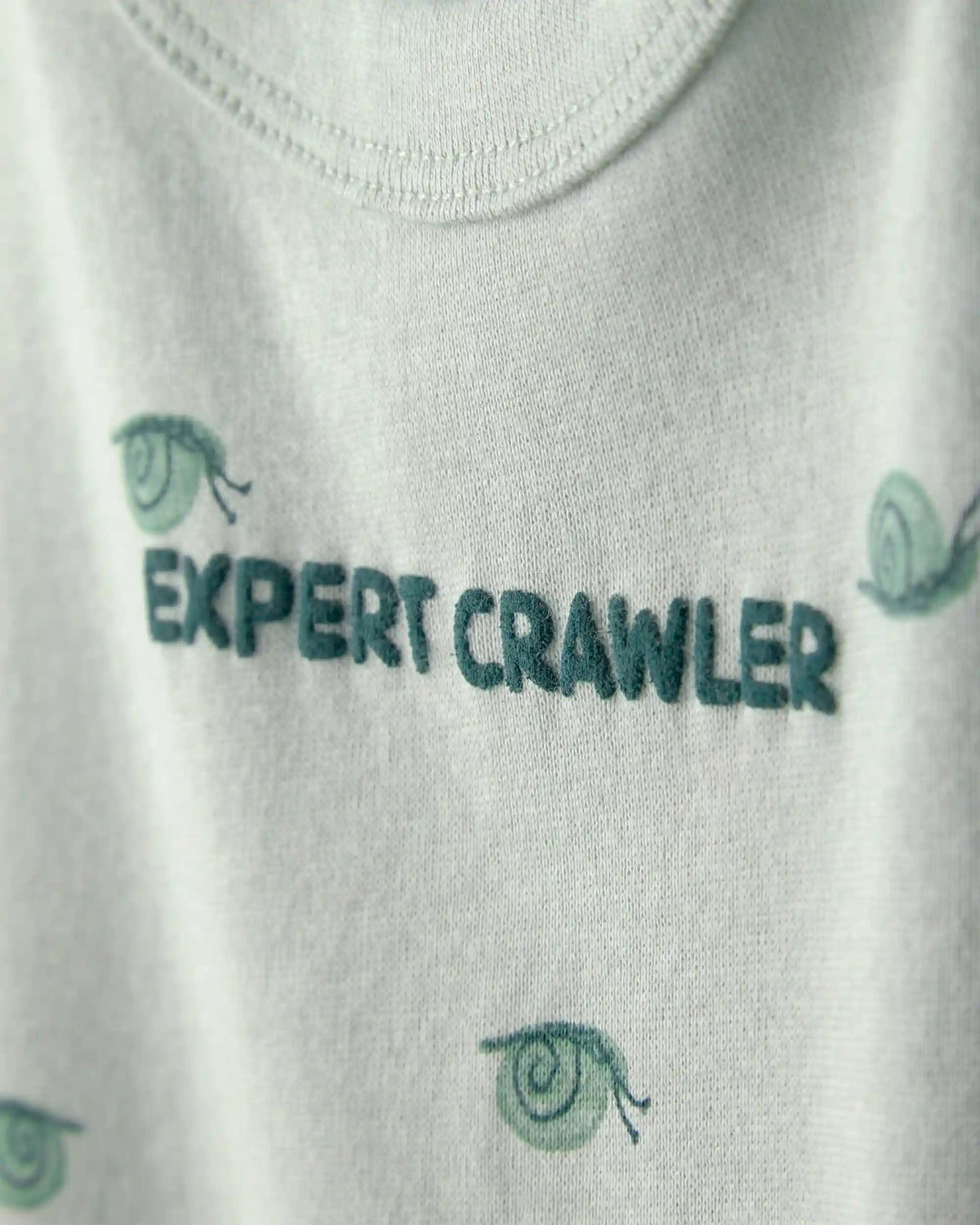 Baby Boy 'Expert Crawler' Snail Short-Sleeve Romper - Green