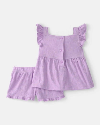 Baby Girl 3-Piece 'Mommy's Mini' Outfit Set - Purple/Grey