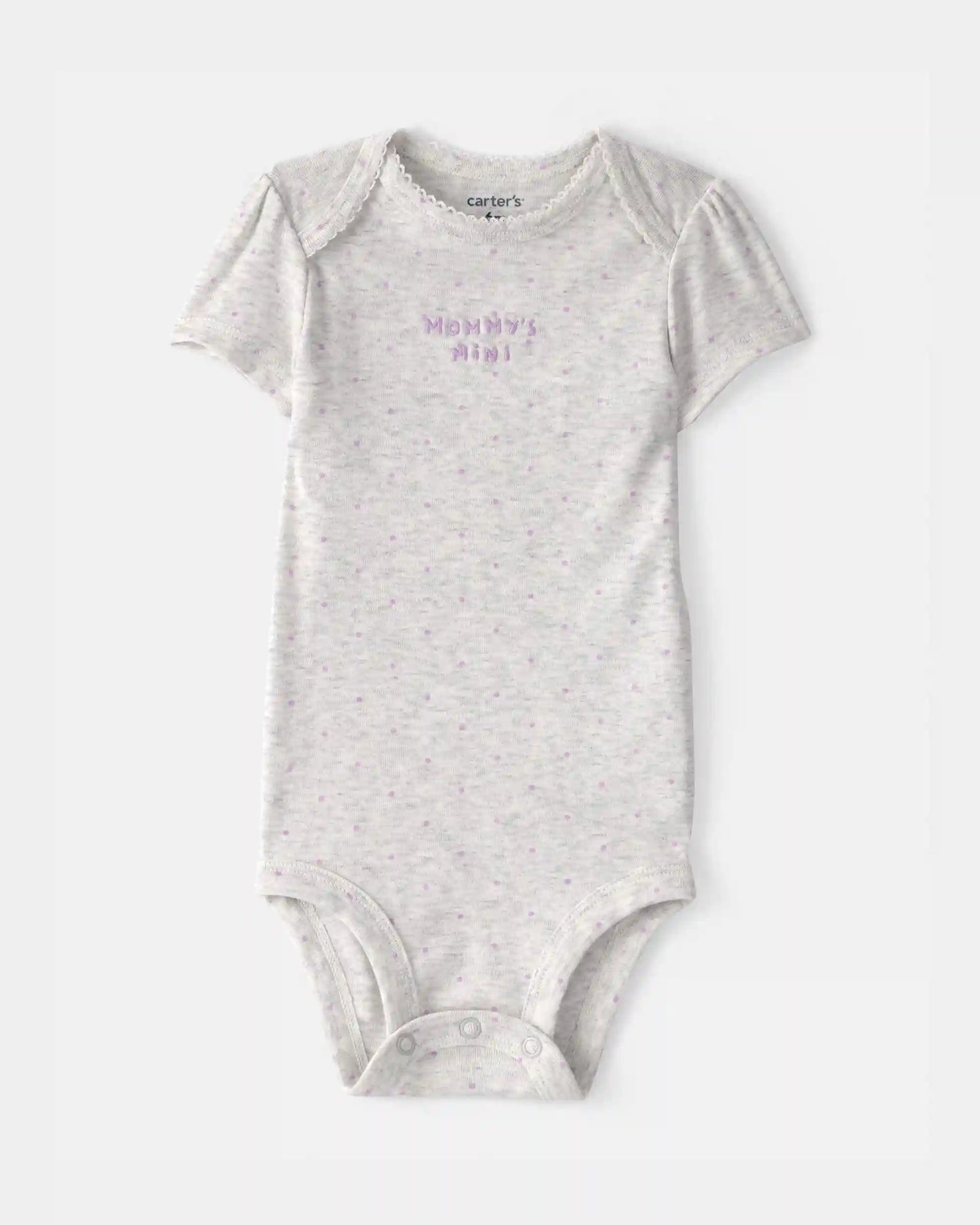 Baby Girl 3-Piece 'Mommy's Mini' Outfit Set - Purple/Grey