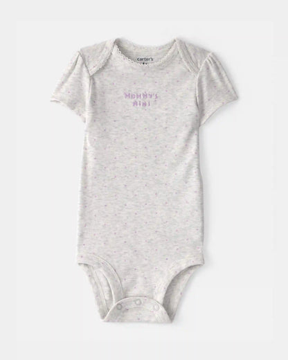 Baby Girl 3-Piece 'Mommy's Mini' Outfit Set - Purple/Grey