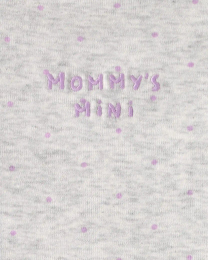 Baby Girl 3-Piece 'Mommy's Mini' Outfit Set - Purple/Grey