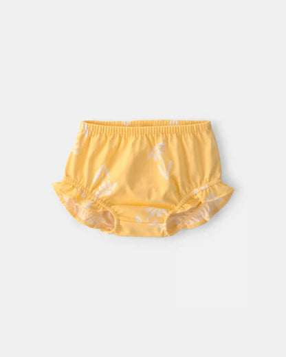 Baby Girl 3-Piece Flower Outfit Set - Yellow/White