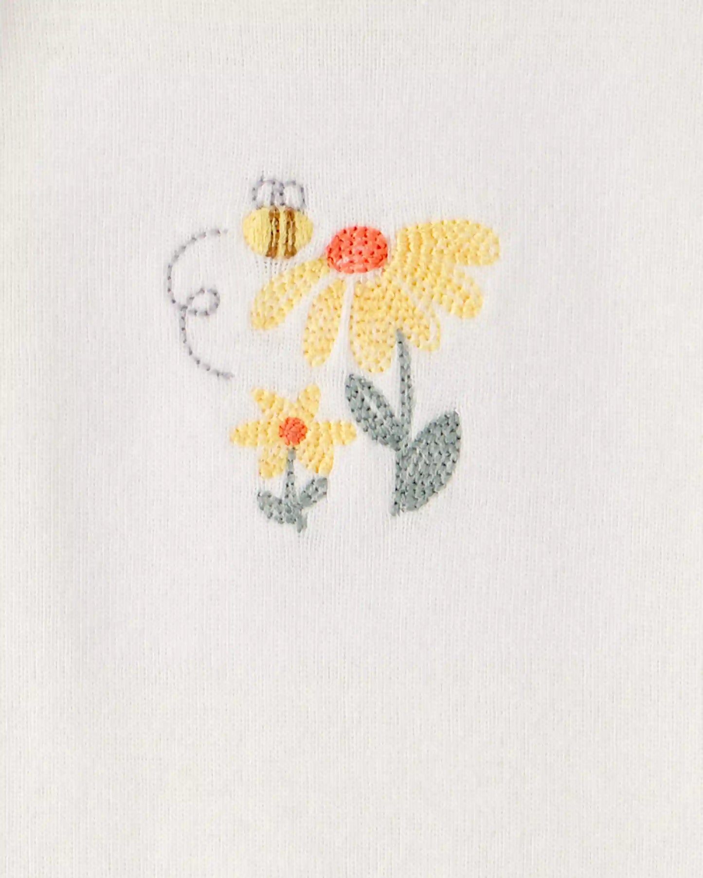 Baby Girl 3-Piece Flower Outfit Set - Yellow/White