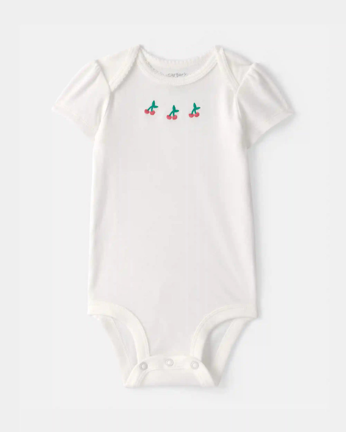 Baby Girl 3-Piece Cherry Striped Outfit Set - Beige/White